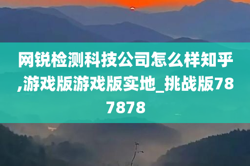 网锐检测科技公司怎么样知乎,游戏版游戏版实地_挑战版787878