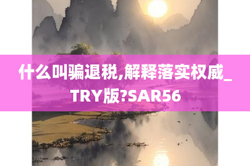 什么叫骗退税,解释落实权威_TRY版?SAR56