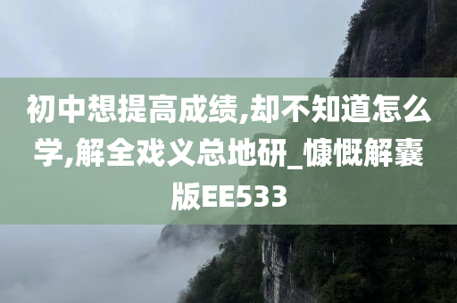 初中想提高成绩,却不知道怎么学,解全戏义总地研_慷慨解囊版EE533