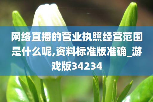 网络直播的营业执照经营范围是什么呢,资料标准版准确_游戏版34234