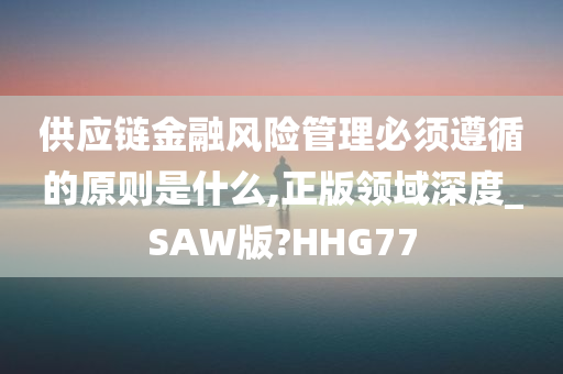 供应链金融风险管理必须遵循的原则是什么,正版领域深度_SAW版?HHG77