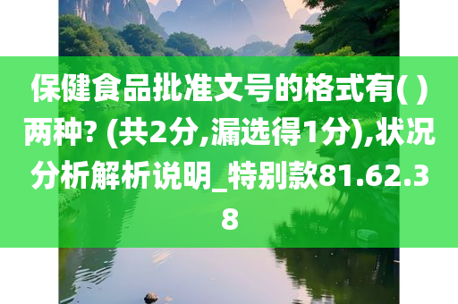 保健食品批准文号的格式有( )两种? (共2分,漏选得1分),状况分析解析说明_特别款81.62.38