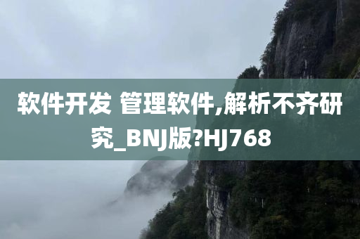 软件开发 管理软件,解析不齐研究_BNJ版?HJ768