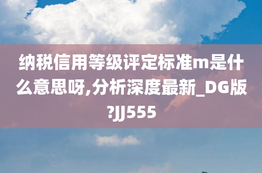 纳税信用等级评定标准m是什么意思呀,分析深度最新_DG版?JJ555