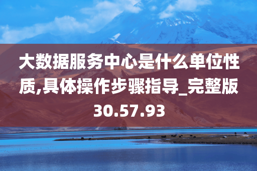 大数据服务中心是什么单位性质,具体操作步骤指导_完整版30.57.93