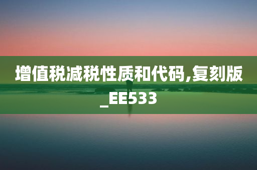 增值税减税性质和代码,复刻版_EE533