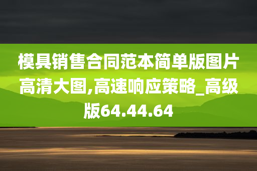 模具销售合同范本简单版图片高清大图,高速响应策略_高级版64.44.64