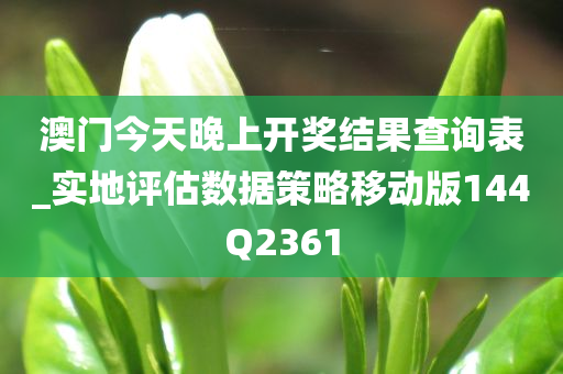 澳门今天晚上开奖结果查询表_实地评估数据策略移动版144Q2361