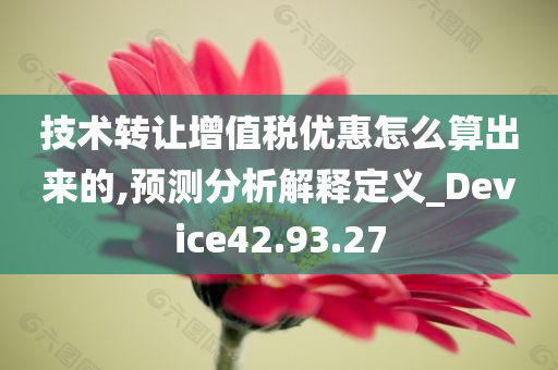 技术转让增值税优惠怎么算出来的,预测分析解释定义_Device42.93.27