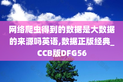 网络爬虫得到的数据是大数据的来源吗英语,数据正版经典_CCB版DFG56