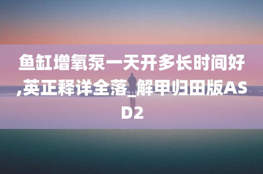 鱼缸增氧泵一天开多长时间好,英正释详全落_解甲归田版ASD2