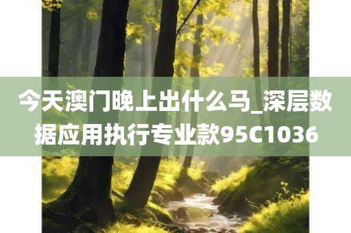 今天澳门晚上出什么马_深层数据应用执行专业款95C1036