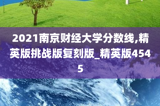 2021南京财经大学分数线,精英版挑战版复刻版_精英版4545