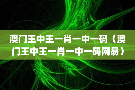 澳门王中王一肖一中一码（澳门王中王一肖一中一码网易）