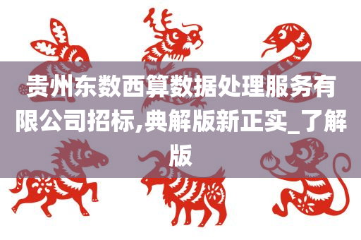 贵州东数西算数据处理服务有限公司招标,典解版新正实_了解版