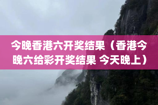 今晚香港六开奖结果（香港今晚六给彩开奖结果 今天晚上）