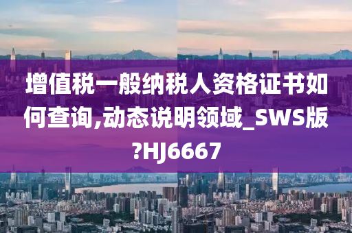 增值税一般纳税人资格证书如何查询,动态说明领域_SWS版?HJ6667