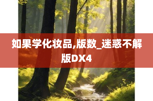 如果学化妆品,版数_迷惑不解版DX4