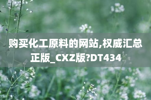 购买化工原料的网站,权威汇总正版_CXZ版?DT434