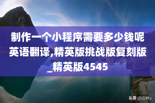 制作一个小程序需要多少钱呢英语翻译,精英版挑战版复刻版_精英版4545