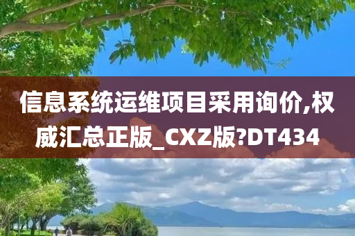 信息系统运维项目采用询价,权威汇总正版_CXZ版?DT434