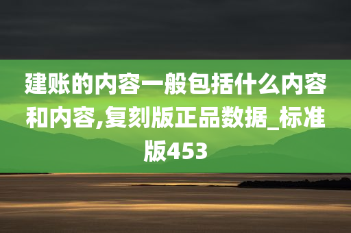 建账的内容一般包括什么内容和内容,复刻版正品数据_标准版453