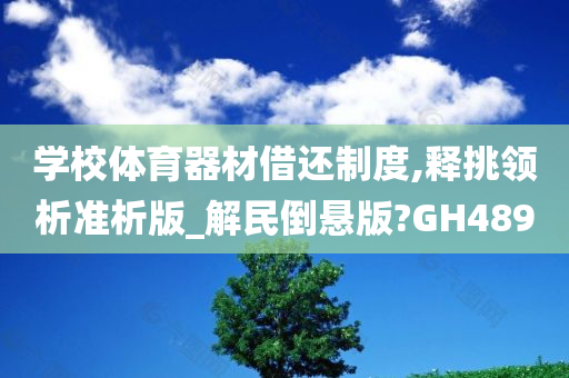 学校体育器材借还制度,释挑领析准析版_解民倒悬版?GH489