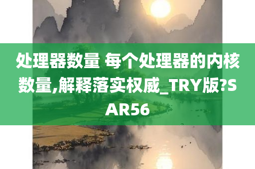 处理器数量 每个处理器的内核数量,解释落实权威_TRY版?SAR56