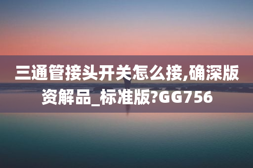 三通管接头开关怎么接,确深版资解品_标准版?GG756