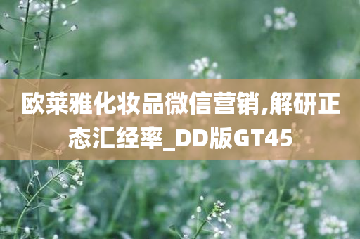 欧莱雅化妆品微信营销,解研正态汇经率_DD版GT45