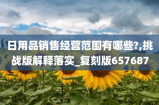 日用品销售经营范围有哪些?,挑战版解释落实_复刻版657687