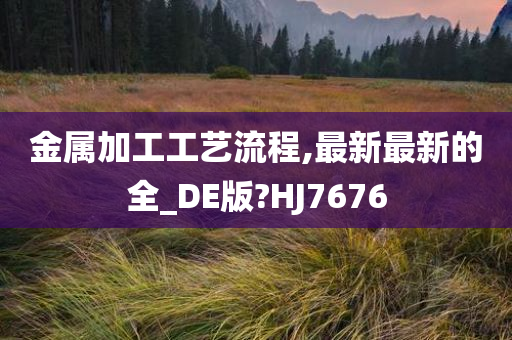 金属加工工艺流程,最新最新的全_DE版?HJ7676