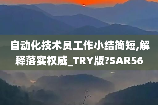 自动化技术员工作小结简短,解释落实权威_TRY版?SAR56