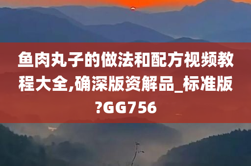 鱼肉丸子的做法和配方视频教程大全,确深版资解品_标准版?GG756