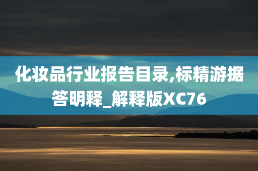 化妆品行业报告目录,标精游据答明释_解释版XC76