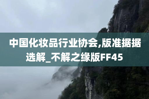 中国化妆品行业协会,版准据据选解_不解之缘版FF45