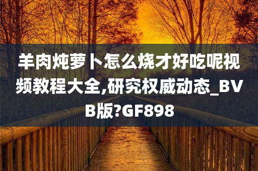 羊肉炖萝卜怎么烧才好吃呢视频教程大全,研究权威动态_BVB版?GF898