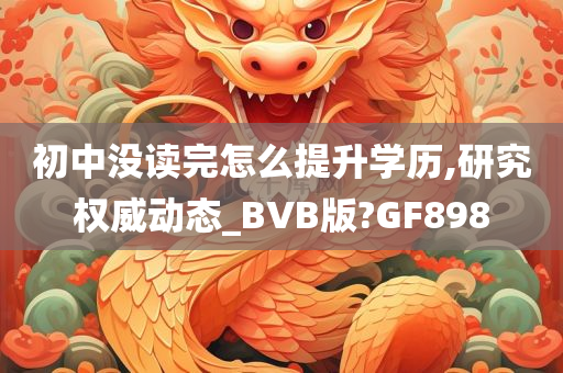 初中没读完怎么提升学历,研究权威动态_BVB版?GF898