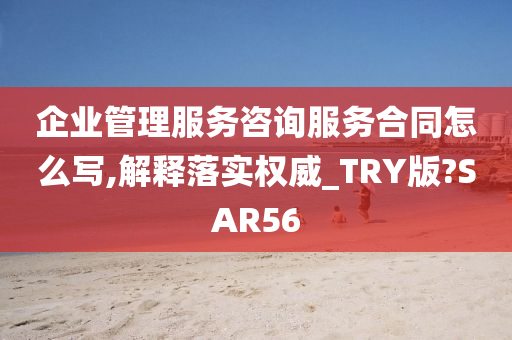 企业管理服务咨询服务合同怎么写,解释落实权威_TRY版?SAR56