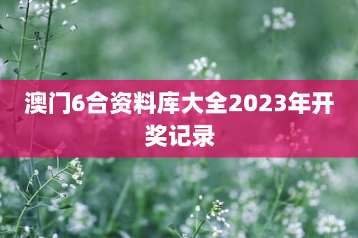 澳门6合资料库大全2023年开奖记录