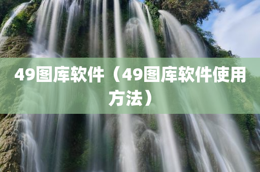 49图库软件（49图库软件使用方法）