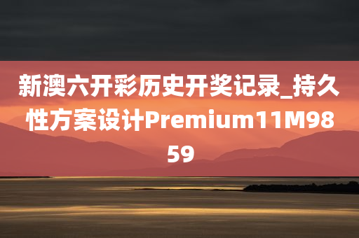 新澳六开彩历史开奖记录_持久性方案设计Premium11M9859