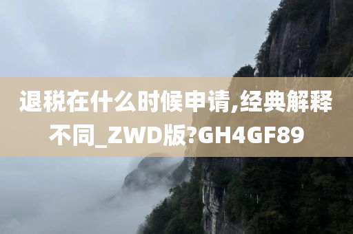 退税在什么时候申请,经典解释不同_ZWD版?GH4GF89