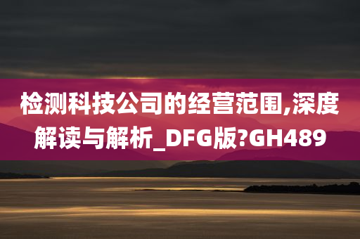 检测科技公司的经营范围,深度解读与解析_DFG版?GH489