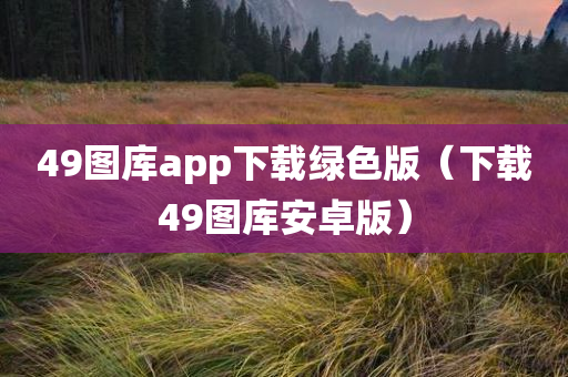 49图库app下载绿色版（下载49图库安卓版）