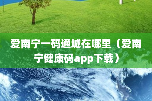 爱南宁一码通城在哪里（爱南宁健康码app下载）