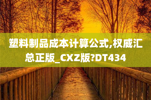 塑料制品成本计算公式,权威汇总正版_CXZ版?DT434