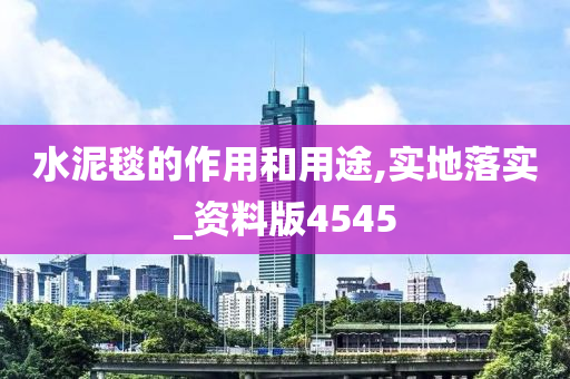 水泥毯的作用和用途,实地落实_资料版4545