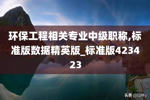 环保工程相关专业中级职称,标准版数据精英版_标准版423423