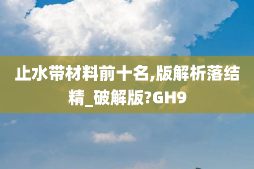 止水带材料前十名,版解析落结精_破解版?GH9